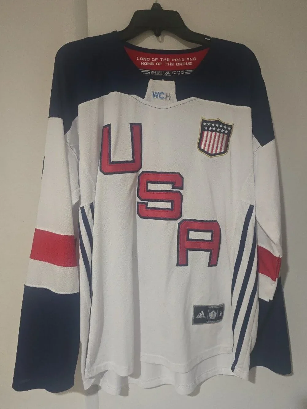 Adidas Team USA 2016 World Cup of Hockey Kesler #17 White Jersey Size M